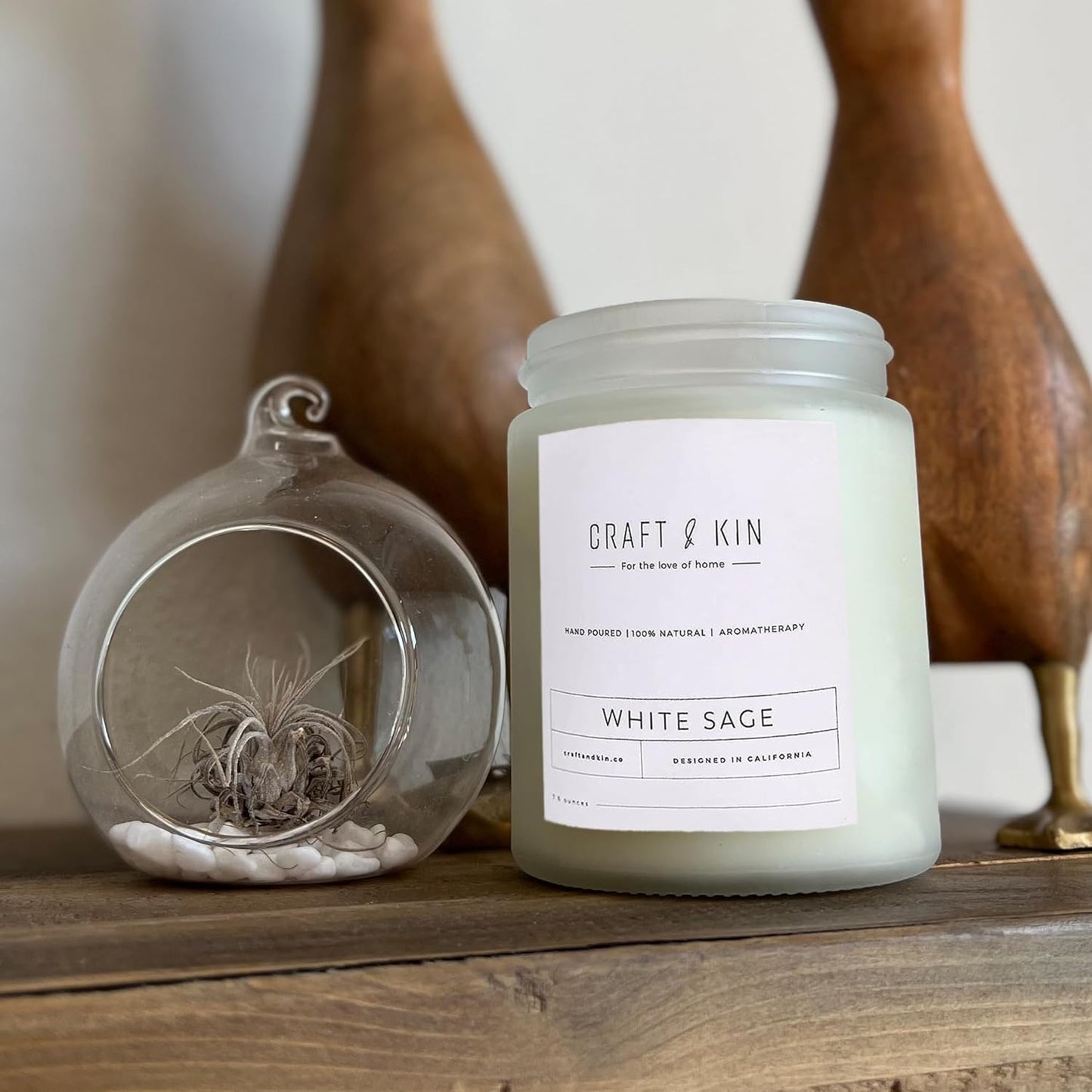 Premium White Sage Scented Candle – Long Lasting, 45 Hour Burn Time – Luxury Natural Soy Scented Candle – Room Decor and Aromatherapy – 8 Oz
